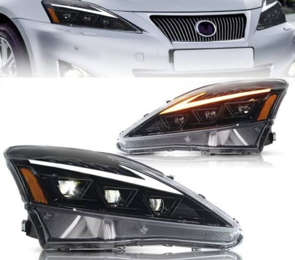 LED Headlights Compatible with Lexus IS250/ IS250C IS350 IS350C IS220d 2006-2013, ISF 2008-2014 With DRL Start UP Animation&Sequential Indicator Amber(Headlight Amber Reflector)